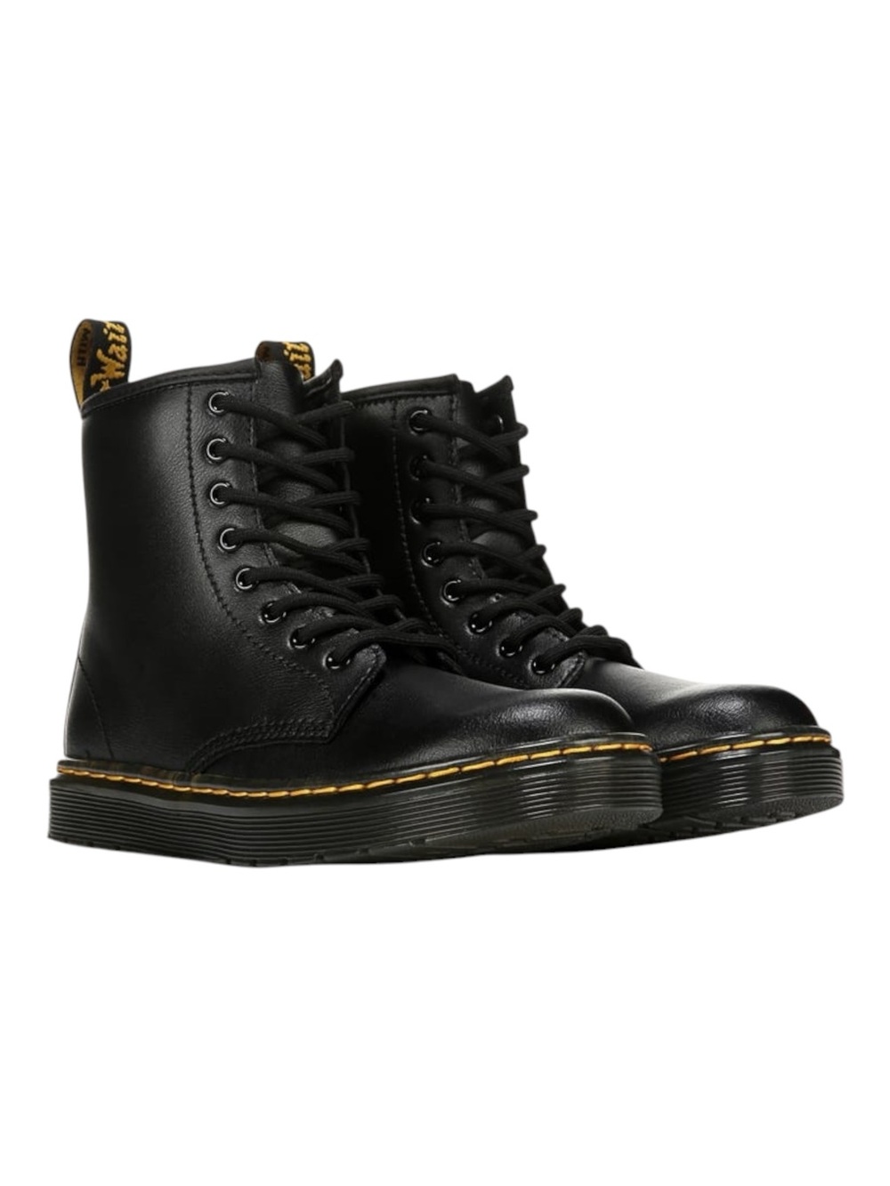 Dr. Martens Zavala Kids Combat Boots in Black Leather 10C
